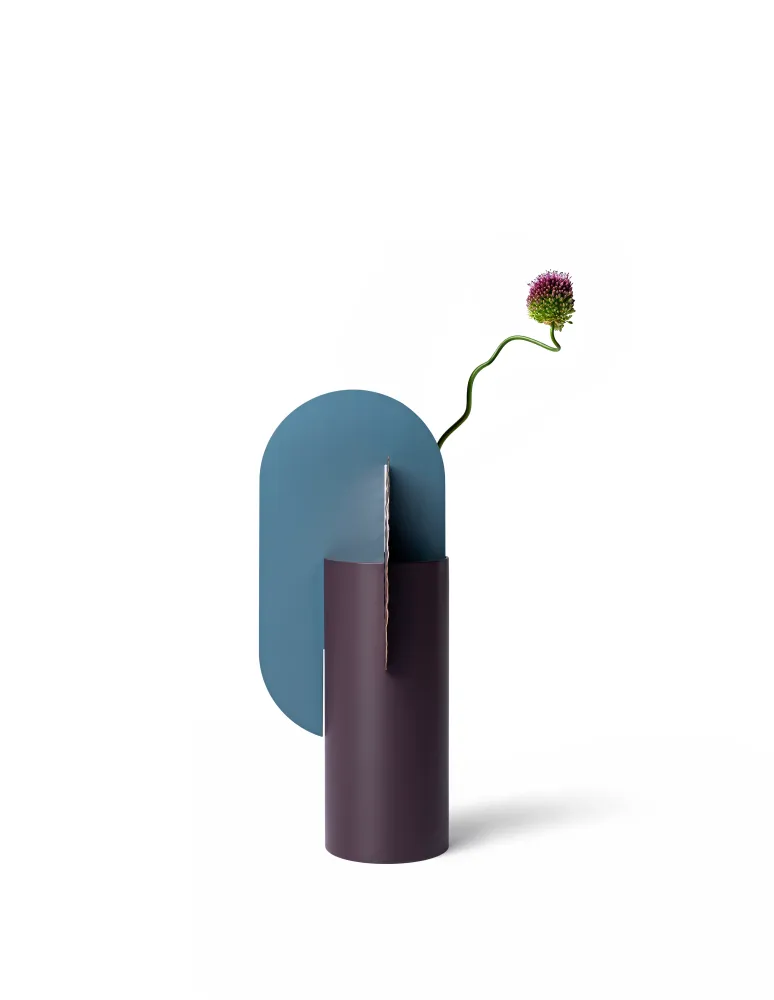 Wazon YERMILOV - NUMMERIERTE EDITION bordeaux mit blau und kupfer