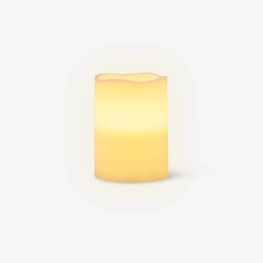Weiße LED-Stumpenkerze - 10 cm