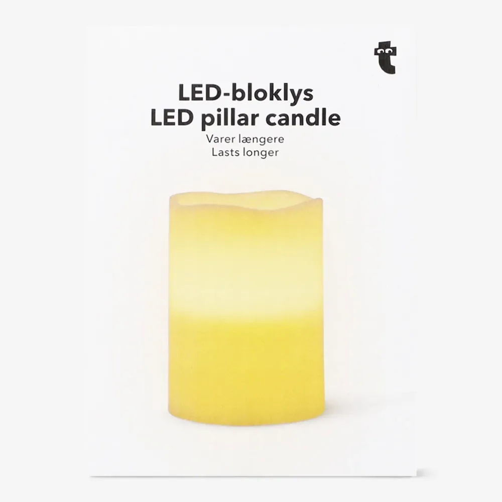 Weiße LED-Stumpenkerze - 10 cm