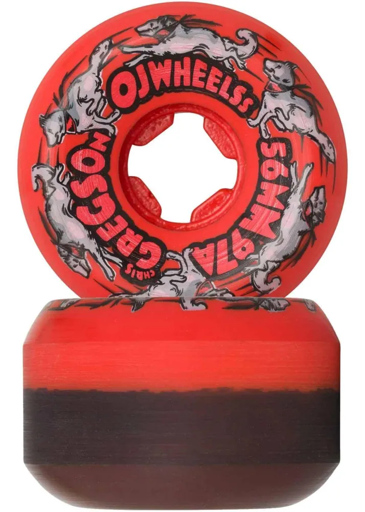OJ Wheels 56mm 97a Gregson Masher 2 Mini Combo Wheels Black Red