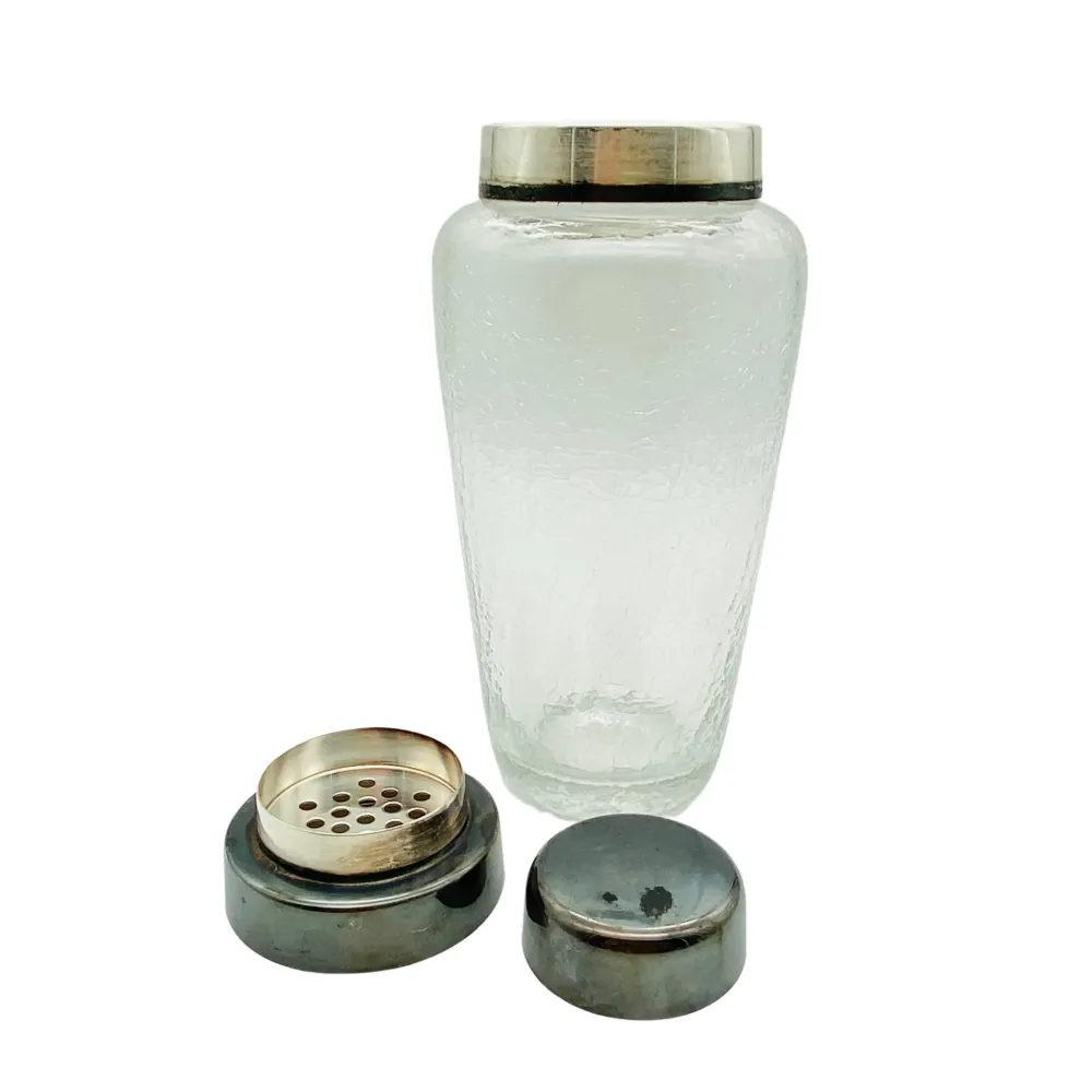 WMF Cocktailshaker Shaker Glas Craquelee 50er 60er Jahre