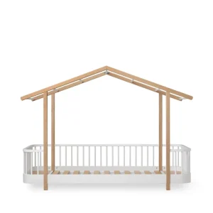 Wood Hausbett 90x200 cm weiß/Eiche