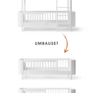 Wood Umbau-Set von Mini+ halbhohes Etagenbett zu 2 Juniorbetten/ weiß