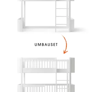Wood Umbau-Set: Von Mini+ halbhohes Hochbett zum halbhohen Etagenbett, weiß