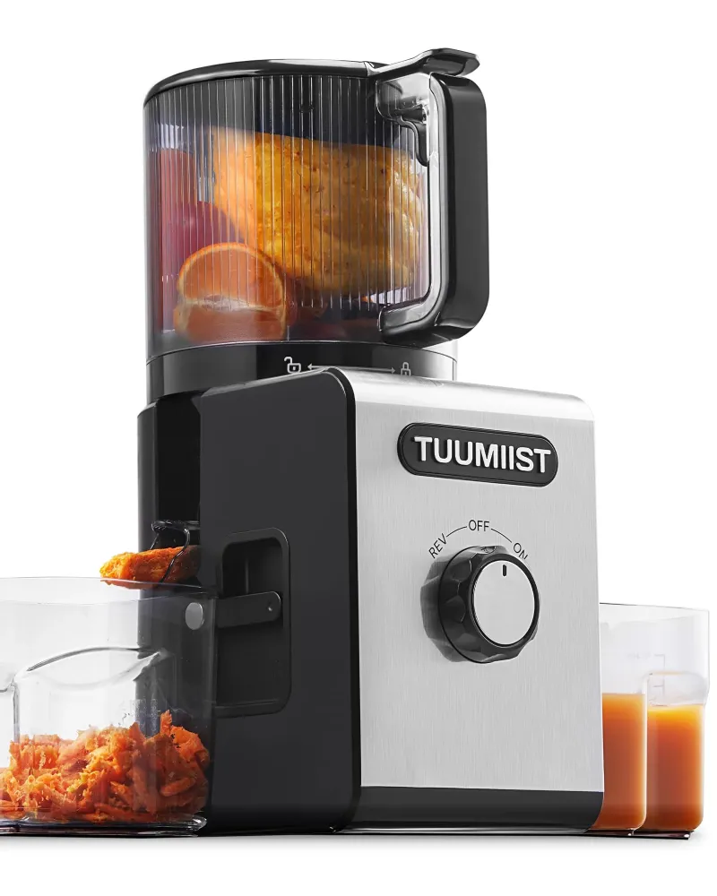 XXL-Entsafter 150mm von TUUMIIST – Testsieger für Obst & Gemüse, 3L Füllvolumen, 99% Saftausbeute, BPA-frei mit REV Anti-B...