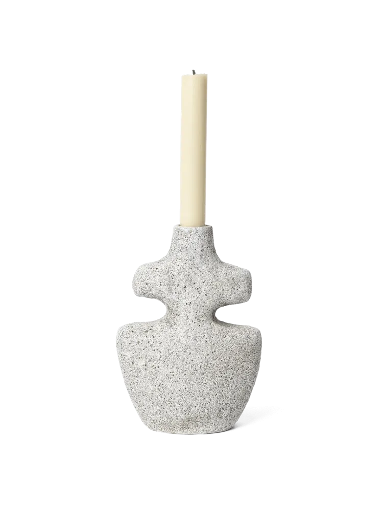 Yara Candle Holder - Medium - Grey Pumice