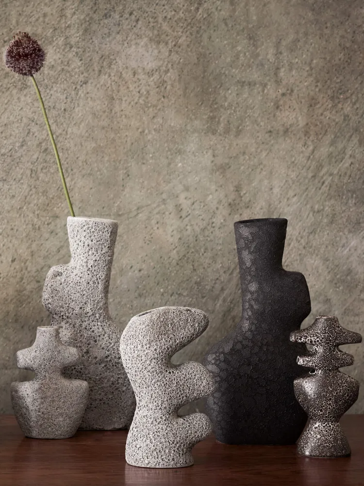 Yara Candle Holder - Medium - Grey Pumice