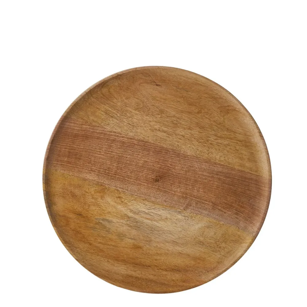 Glimmerdekorationen - Duko-Teller - Ø40 cm - 100 % FSC-Mangoholz - Braun