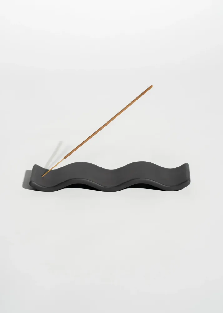 CERAMIC INCENSE HOLDER | CHARCOAL
