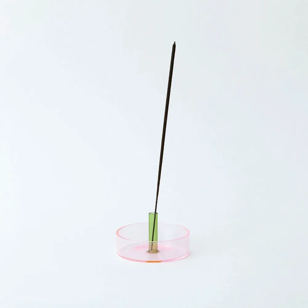 Incense Holder “Duo Tone” Pink/Grün | Farbiger Designhalter | Block Design