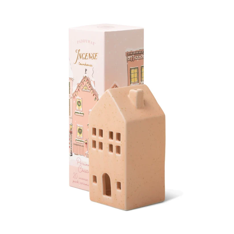 Paddywax - Winter Village - Incense Holder - Pink Townhouse - Persimmon Chestnut - inkl. 20 Räucherkegel