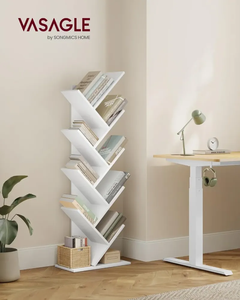 Bücherregal Baumform 9 Ebenen Wolkenweiss