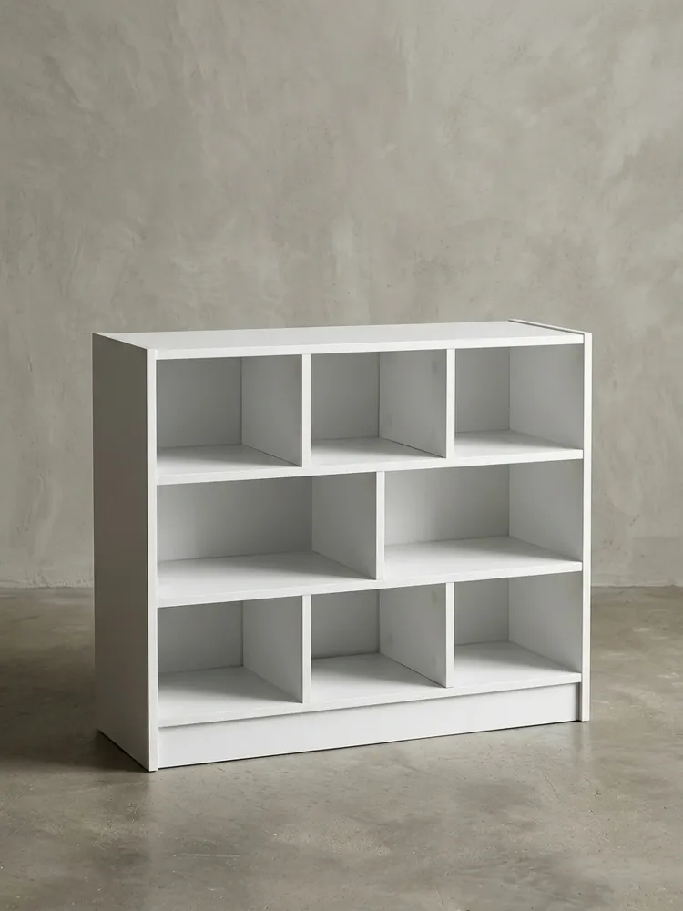 Bücherregal – Holz, melaminbeschichtet, mit Stauraum, modern