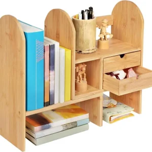 Bücherregal Klein Holz Verstellbarer Tisch Organizer Bambus
