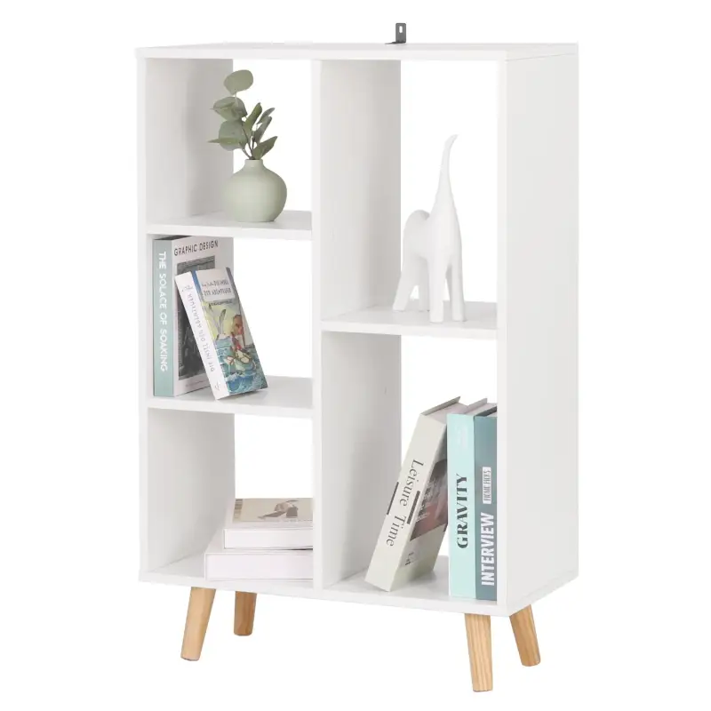 BukkitBow – Kompaktes Bücherregal – 5 Fächer – Platzsparend – Stabile Regale – 30 x 60 x 95 cm