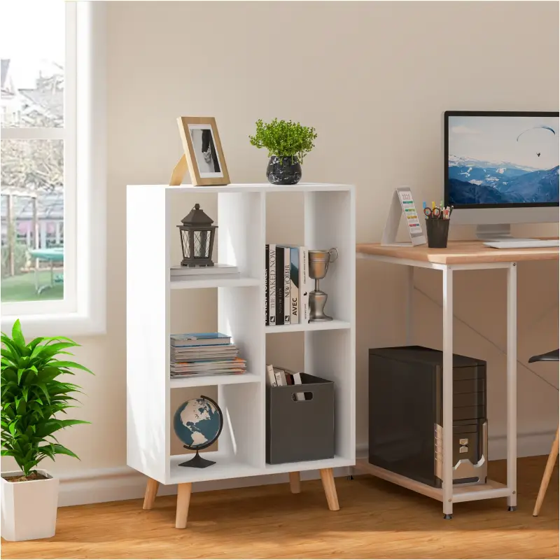 BukkitBow – Kompaktes Bücherregal – 5 Fächer – Platzsparend – Stabile Regale – 30 x 60 x 95 cm