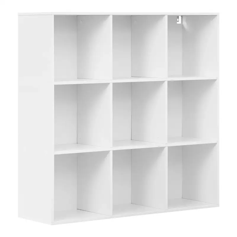 BukkitBow – Offenes Bücherregal mit 9 Fächern – Holz/Melaminfurnier – mit Rückwand – platzsparend und stabil – 94 x 93 x 2...