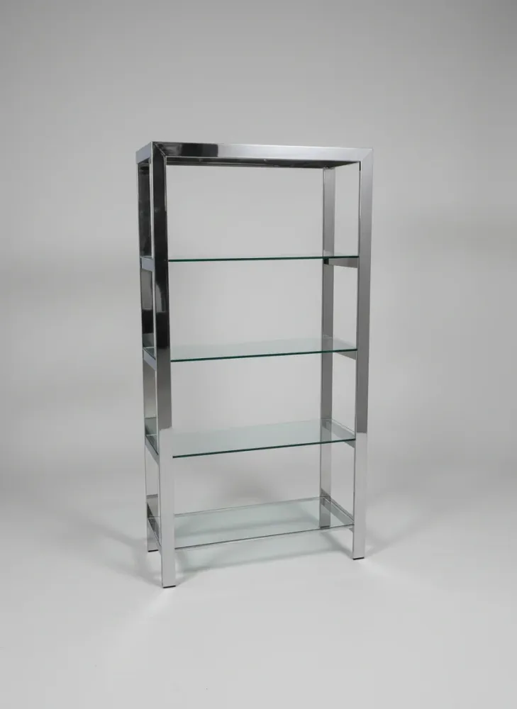 Orsenigo 3143/F.19 – Glas-/Bücherregal Nickel hochglänzend