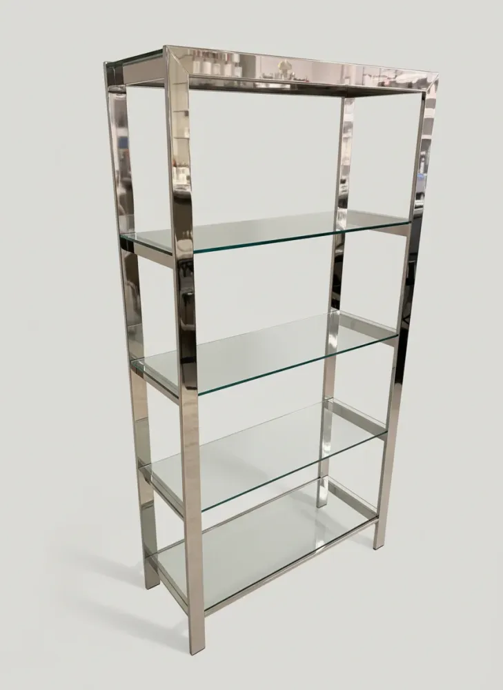 Orsenigo 3143/F.19 – Glas-/Bücherregal Nickel hochglänzend
