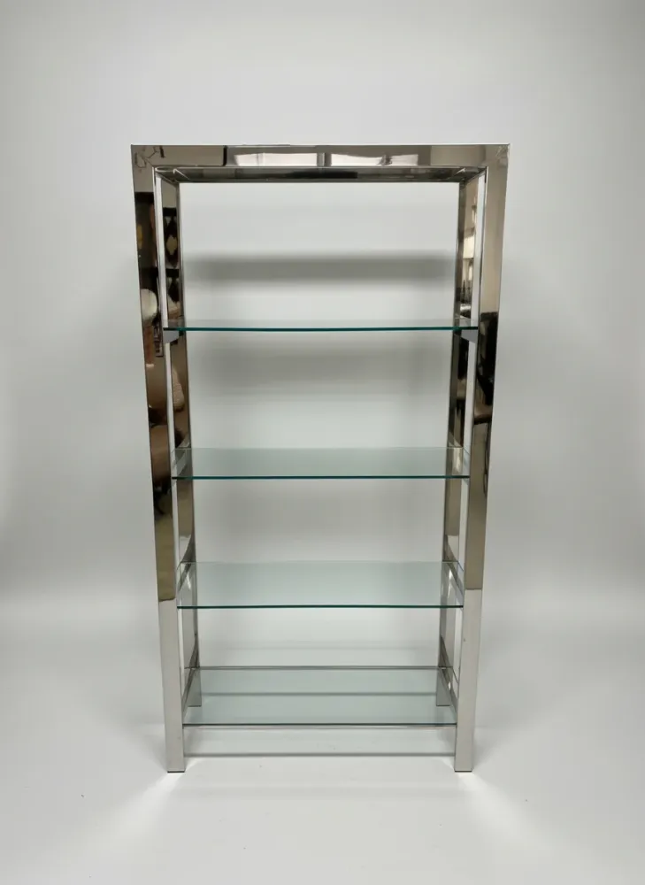 Orsenigo 3143/F.19 – Glas-/Bücherregal Nickel hochglänzend