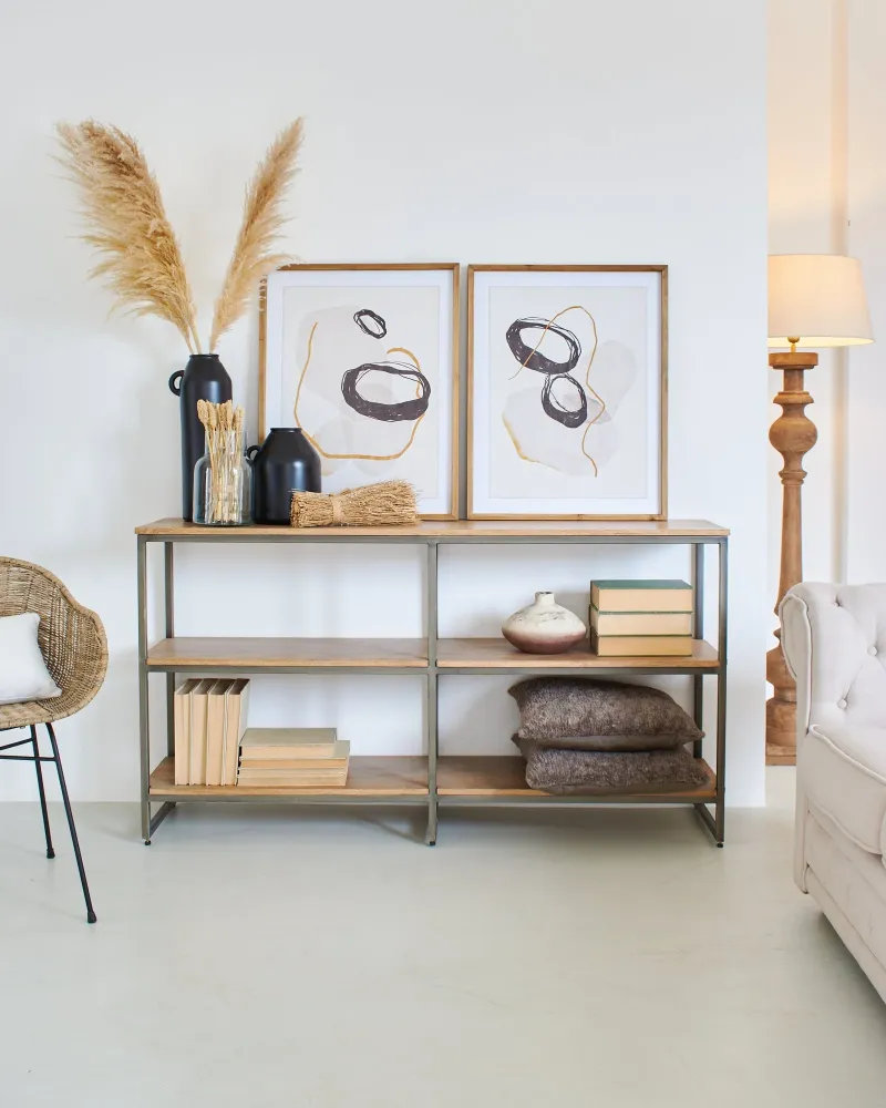 Skyline 150 cm Bücherregal aus Holz und Eisen