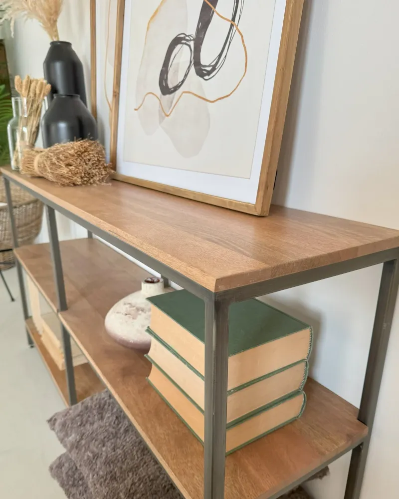 Skyline 150 cm Bücherregal aus Holz und Eisen