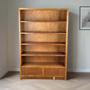 VINTAGE REGAL bücher holz nussbaum schrank bücherregal büro aktenschrank 1950er