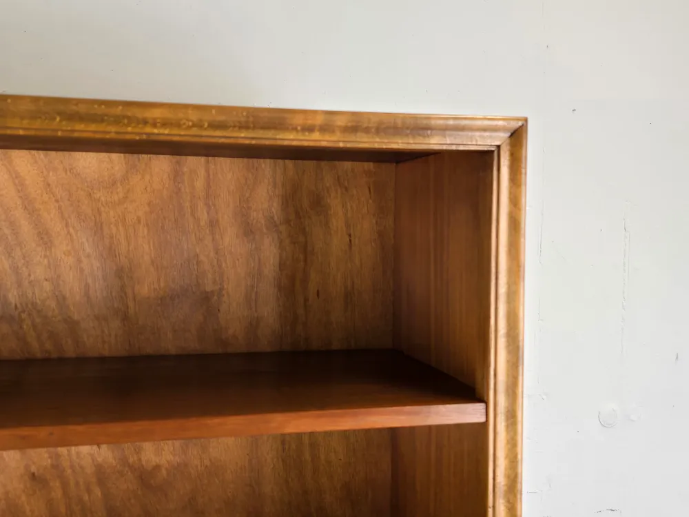 VINTAGE REGAL bücher holz nussbaum schrank bücherregal büro aktenschrank 1950er