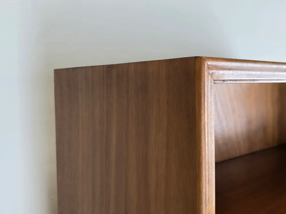 VINTAGE REGAL bücher holz nussbaum schrank bücherregal büro aktenschrank 1950er