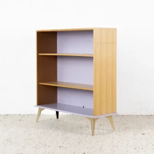 Vintage Regal Bücherregal Schrank Holz Lila Flieder Schrank Eiche 60s