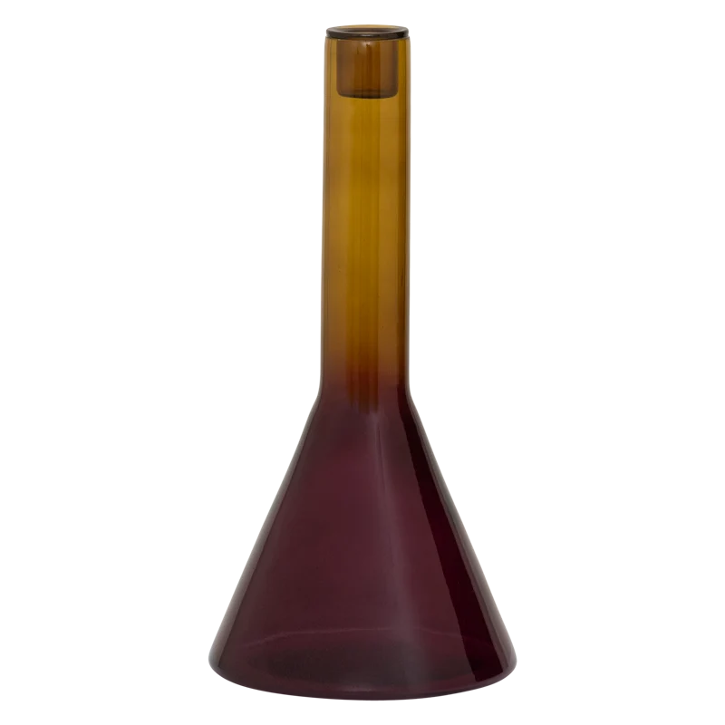 Glas-Teelichthalter FRISK olivgrün mit lila