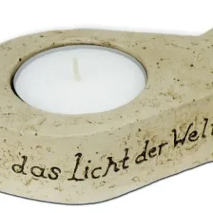 Ich bin das Licht der Welt (Teelichthalter - Keramik) Fischform