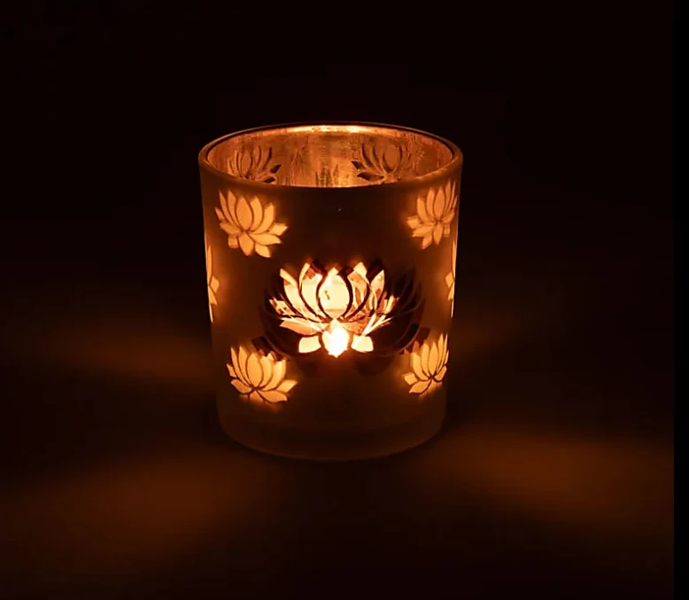Lotus Teelichthalter – Frosted Metallic