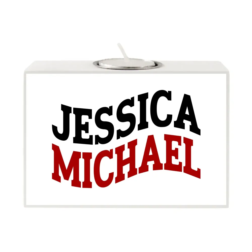 Motiv-Teelichthalter: Textmotiv 8 • 13x9x5 cm (personalisierbare Teelichthalter)