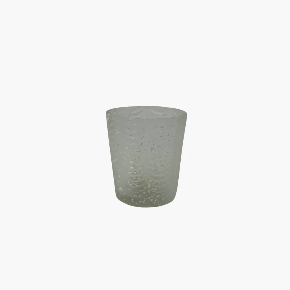 NORA Teelichthalter Glas weiss