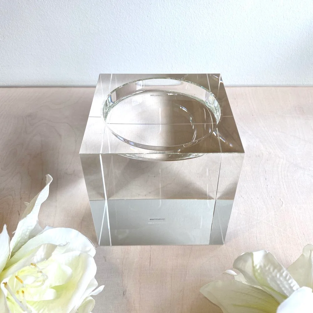 Teelichthalter DIOPTRICS Kristallglas transparent ø16,5cm