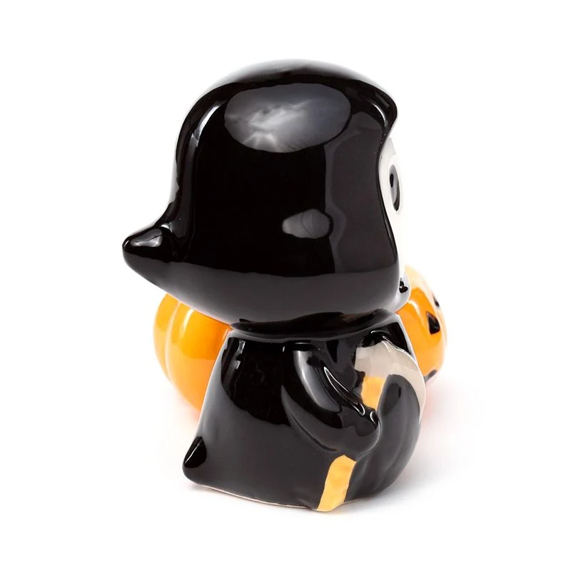 Teelichthalter Halloween Keramik Totenkopf Sensenmann