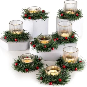 Teelichthalter Weihnachten 8er Set Kerzengläser
