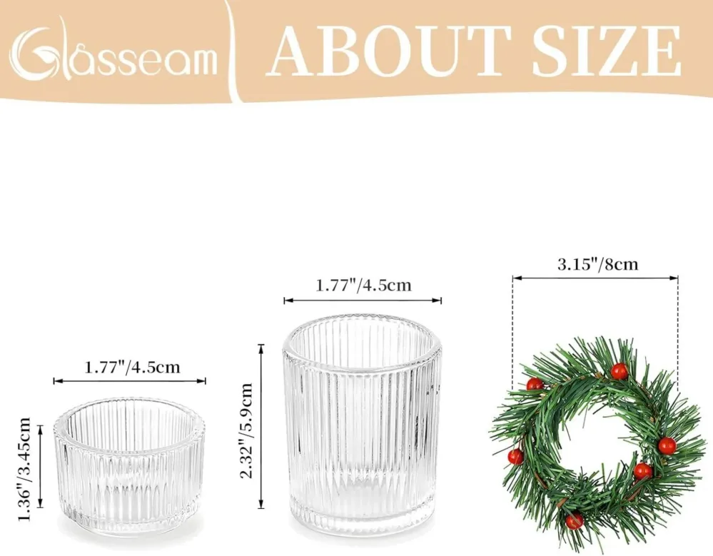 Teelichthalter Weihnachten 8er Set Kerzengläser