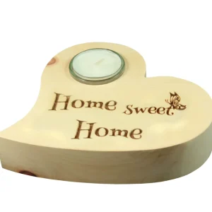Zirbenherz Teelichthalter "Home Sweet Home"