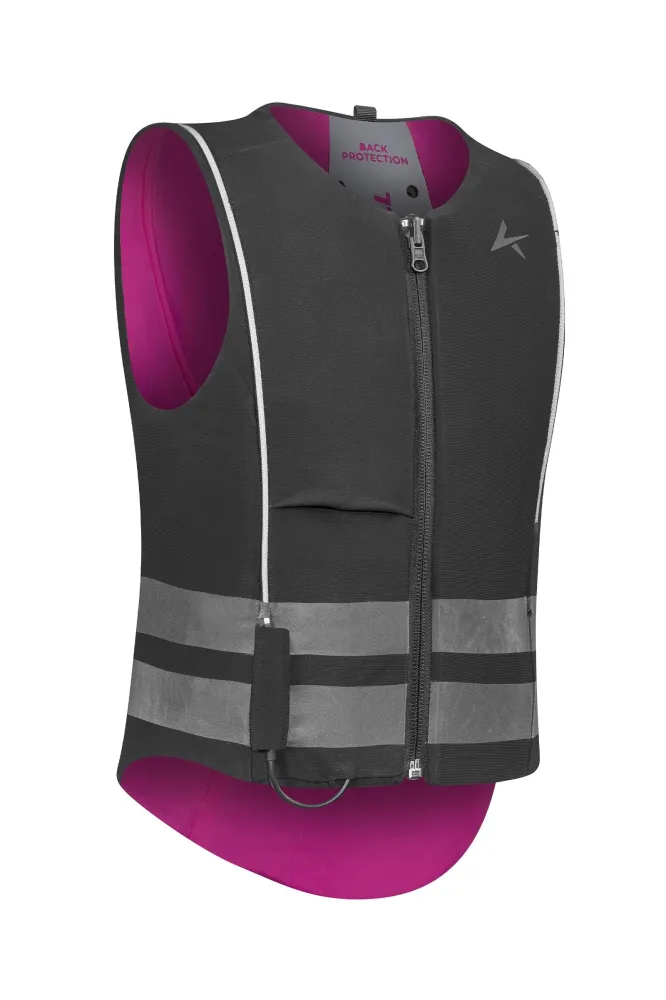 High Visibility Junior Ballistic Weste mit Rückenprotektor, wendbar Black/ Pink 128