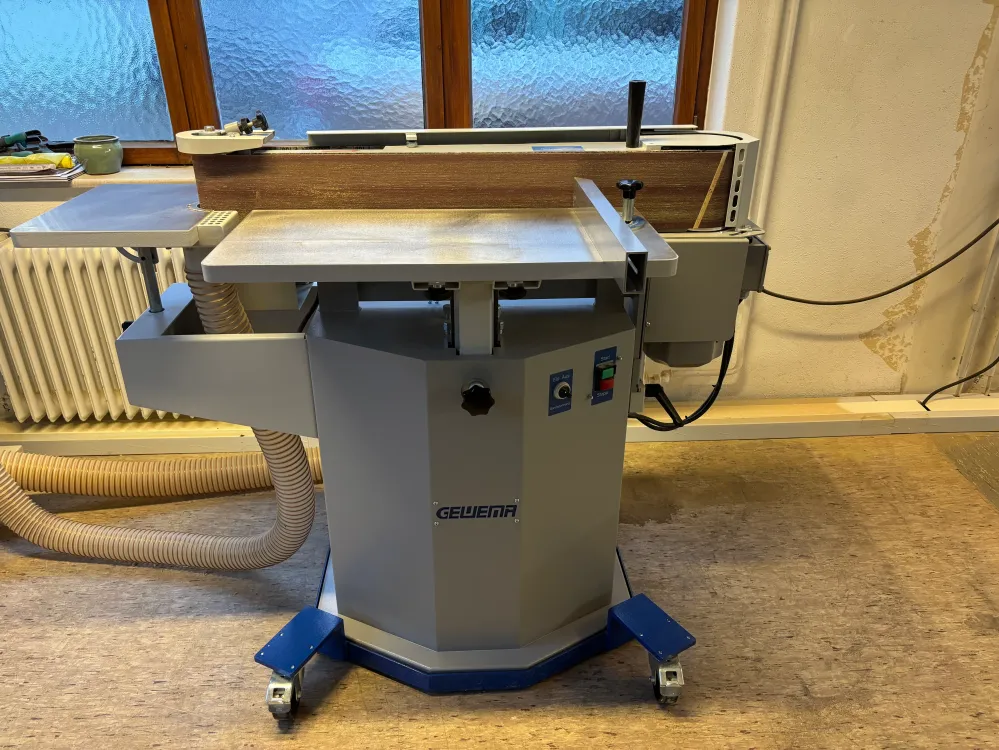 Kantenschleifmaschine Rehnen R1 Junior mit Fahrwerk