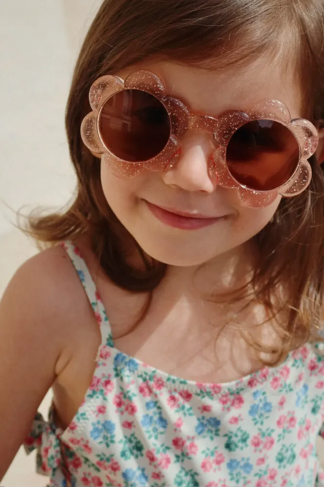 Konges Slojd - Sonnenbrille - Junior Flower - Glitter Rose - (5 - 10 Jahre)