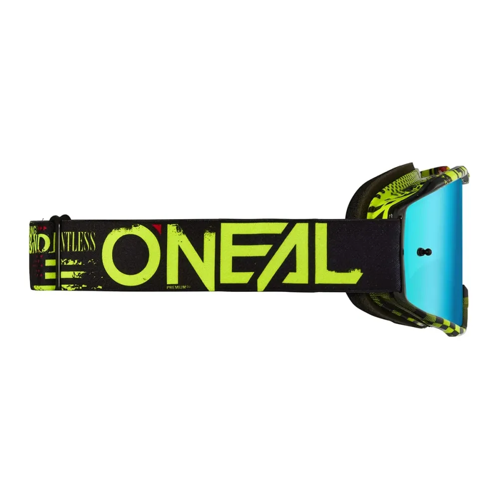 O'NEAL B-10 ATTACK Junior Maske Schwarz/Gelb Radiumblaues Visier
