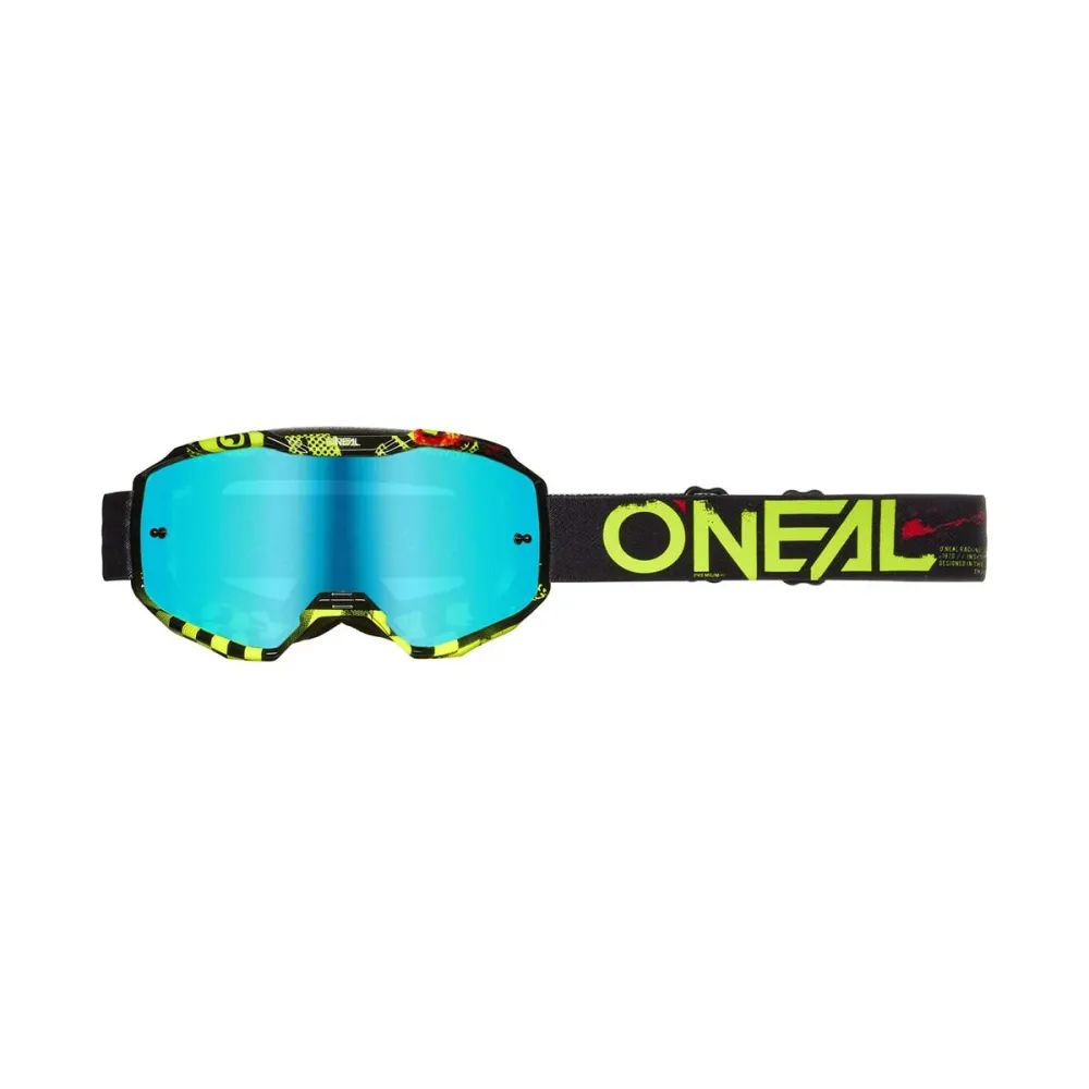 O'NEAL B-10 ATTACK Junior Maske Schwarz/Gelb Radiumblaues Visier