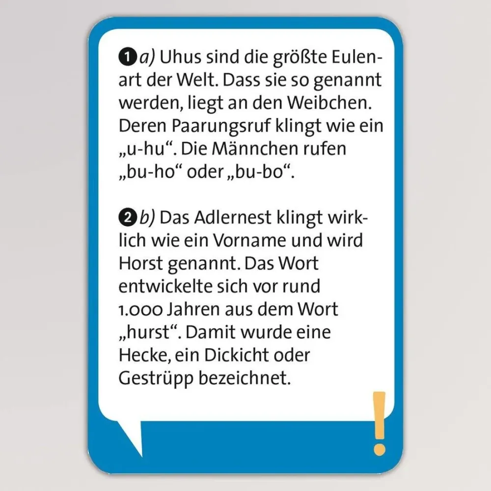 Pocket Quiz Junior, Tiere