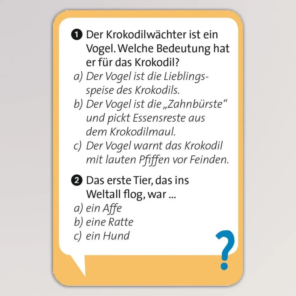 Pocket Quiz Junior, Tiere
