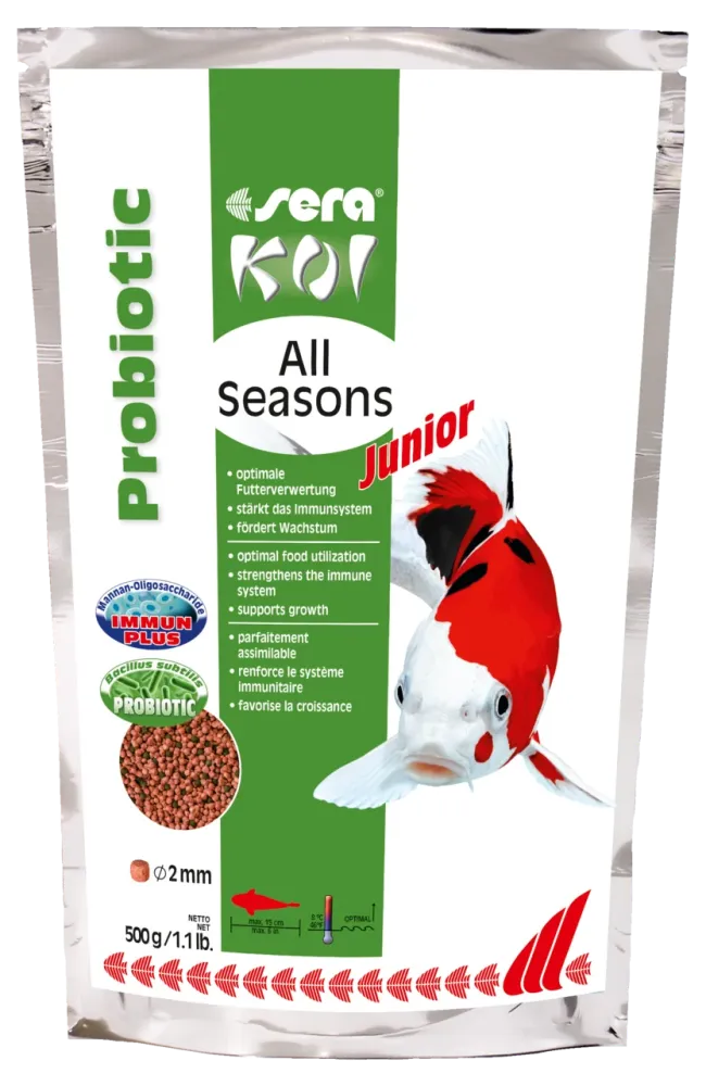 Sera Koi All Seasons Probiotic Junior 500g Koifutter fördert Wachstum MHD 04/24