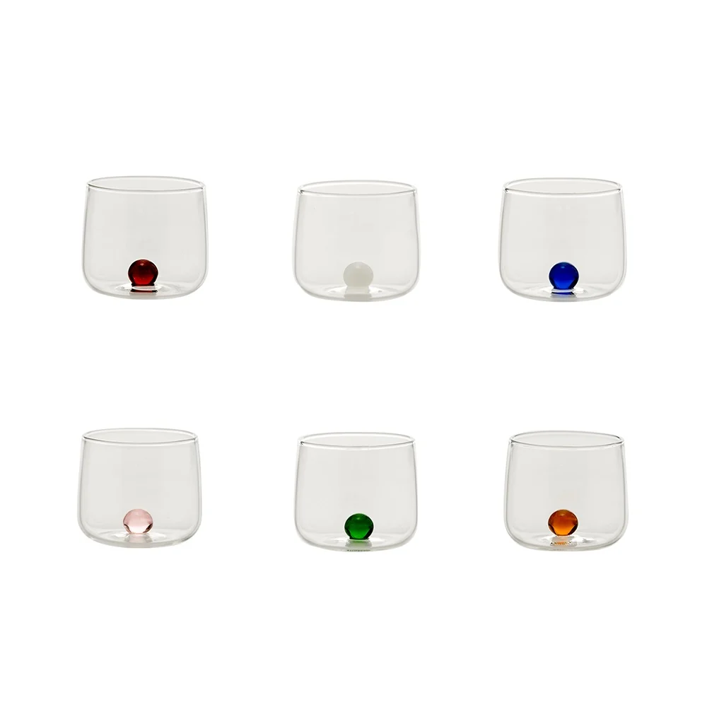 Zafferano Bilia Junior Set 6 Gläser aus Borosilikatglas, verschiedene Farben