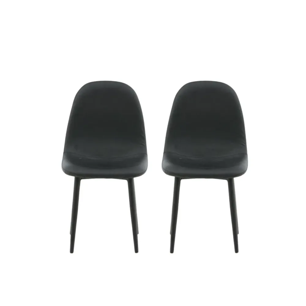 2er-Set Kinderstühle Polar aus Kunstleder - Schwarz